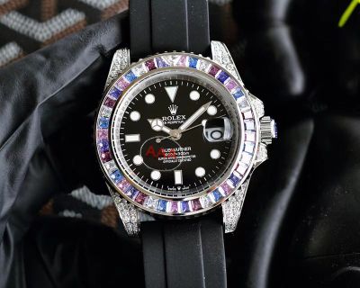 Rolex Submariner Automatic Movement 40mm Luminous Rainbow Diamond Watch